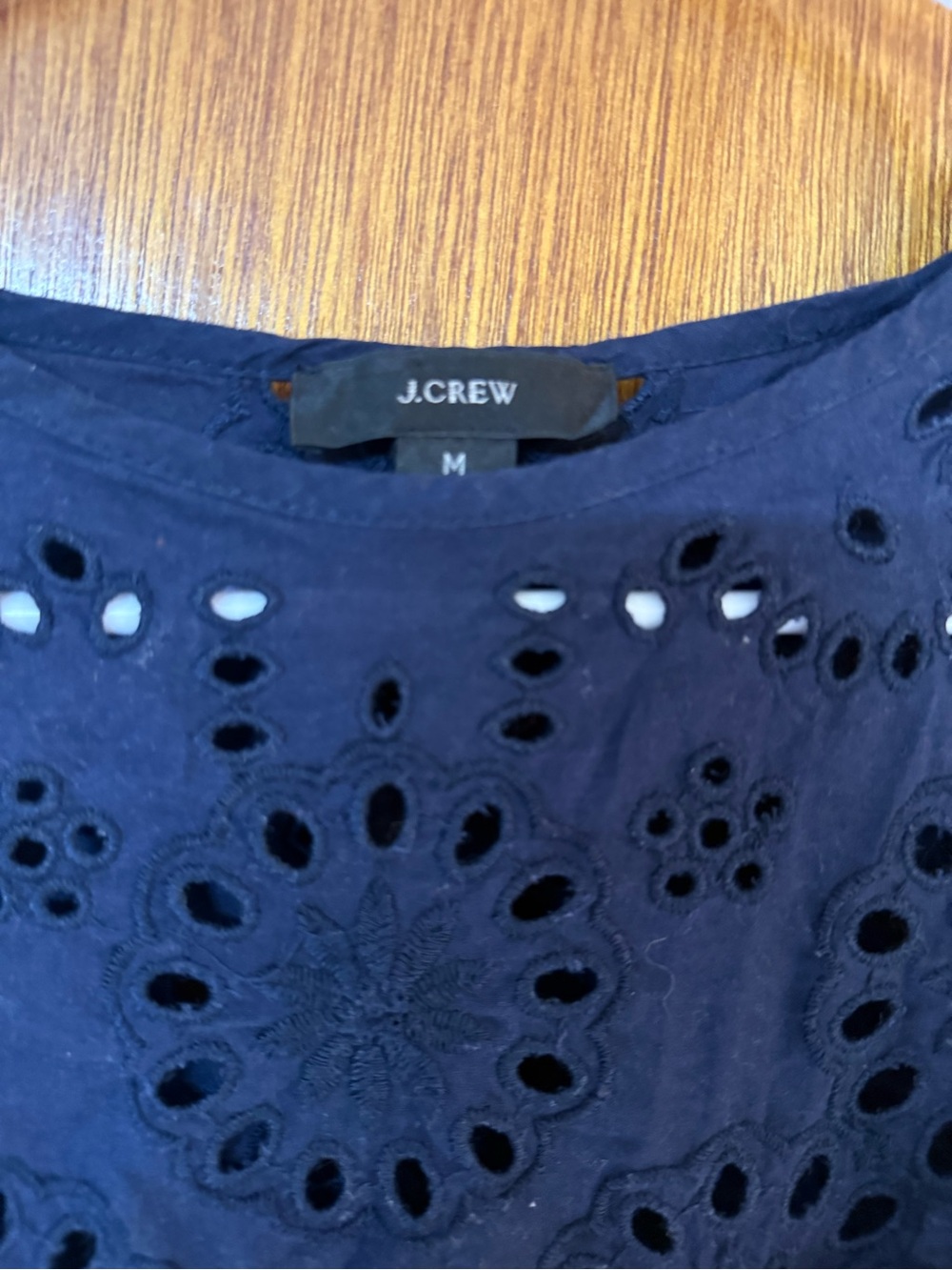 J. Crew Navy Blue Eyelet Detail Jacket